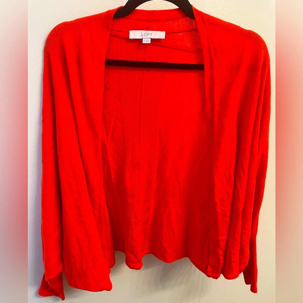NWOT—-Loft 3/4 Sleeve Open Front Cropped Cardigan